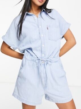 Levi's Blue Denim Jumpsuit with Relaxed Fit